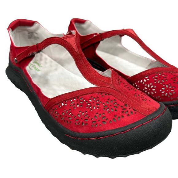 Jambu Creek Red Walking Comfort Laser-Cut Outdoor Mary Jane Shoes Size 9 - Picture 5 of 14